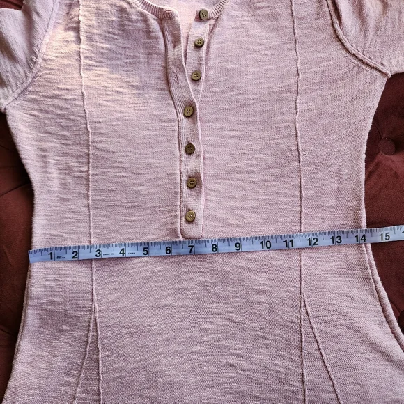 Free People Beach Size XS Miles of Henley Cotton Long Sleeve Maxi Dress - Picture 4 of 6